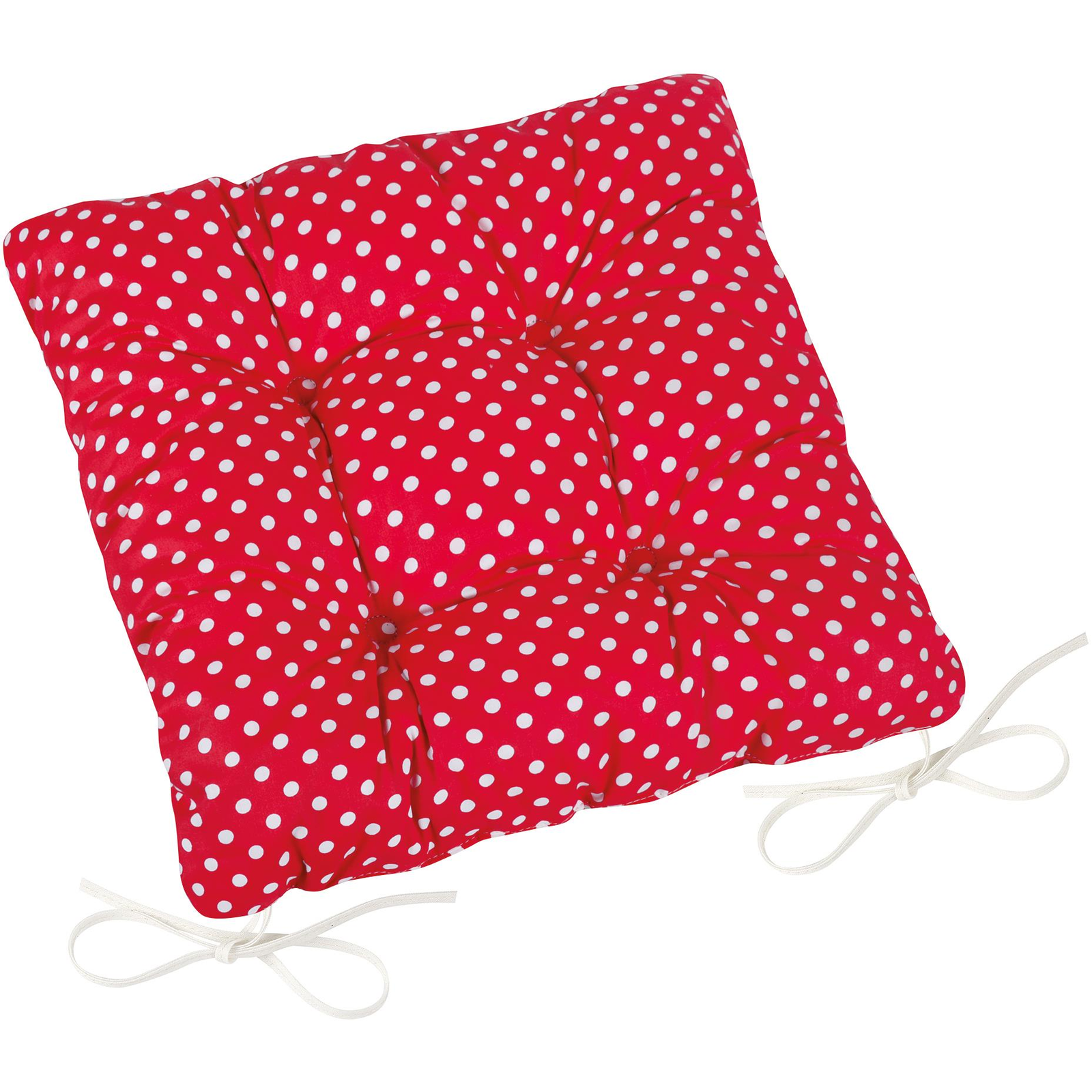 BELLATEX Seat cushion Adela 41/014 quilted 40 × 40 cm, red dot (11569)