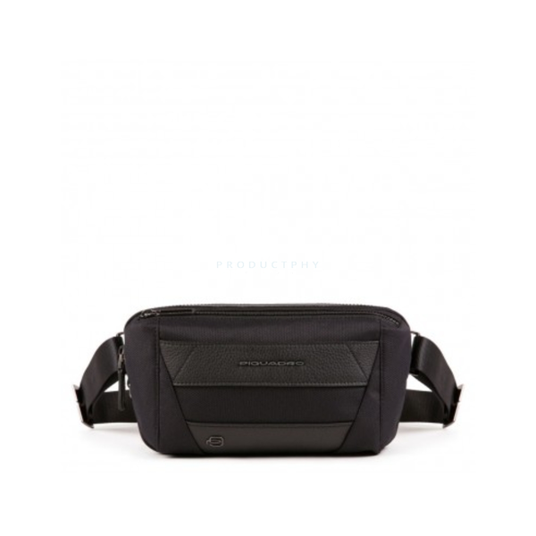 Piquadro, Trakai, Leather, Fanny Pack, Black, 27 x 14.5 x 7.5 cm, For Men