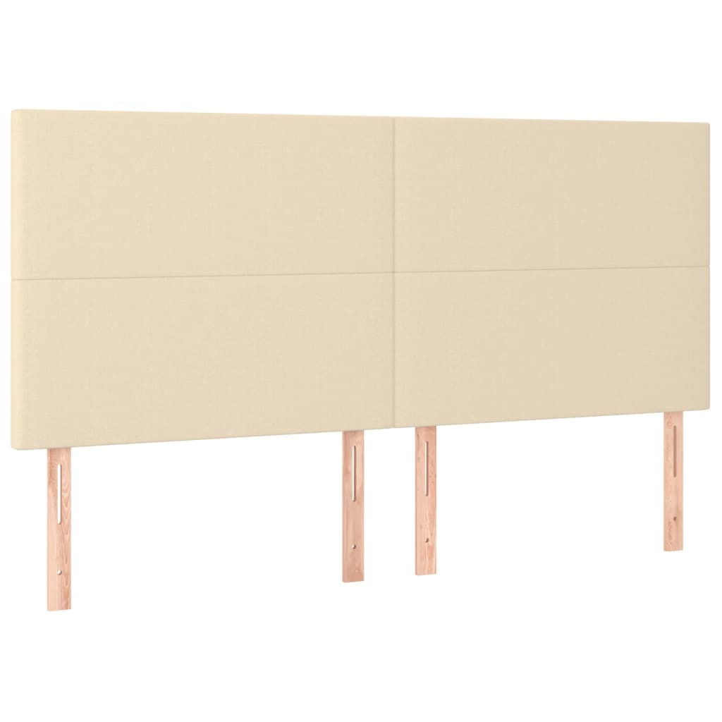 4 db krémszínű szövet fejtámla 100x5x78/88 cm (3116079)