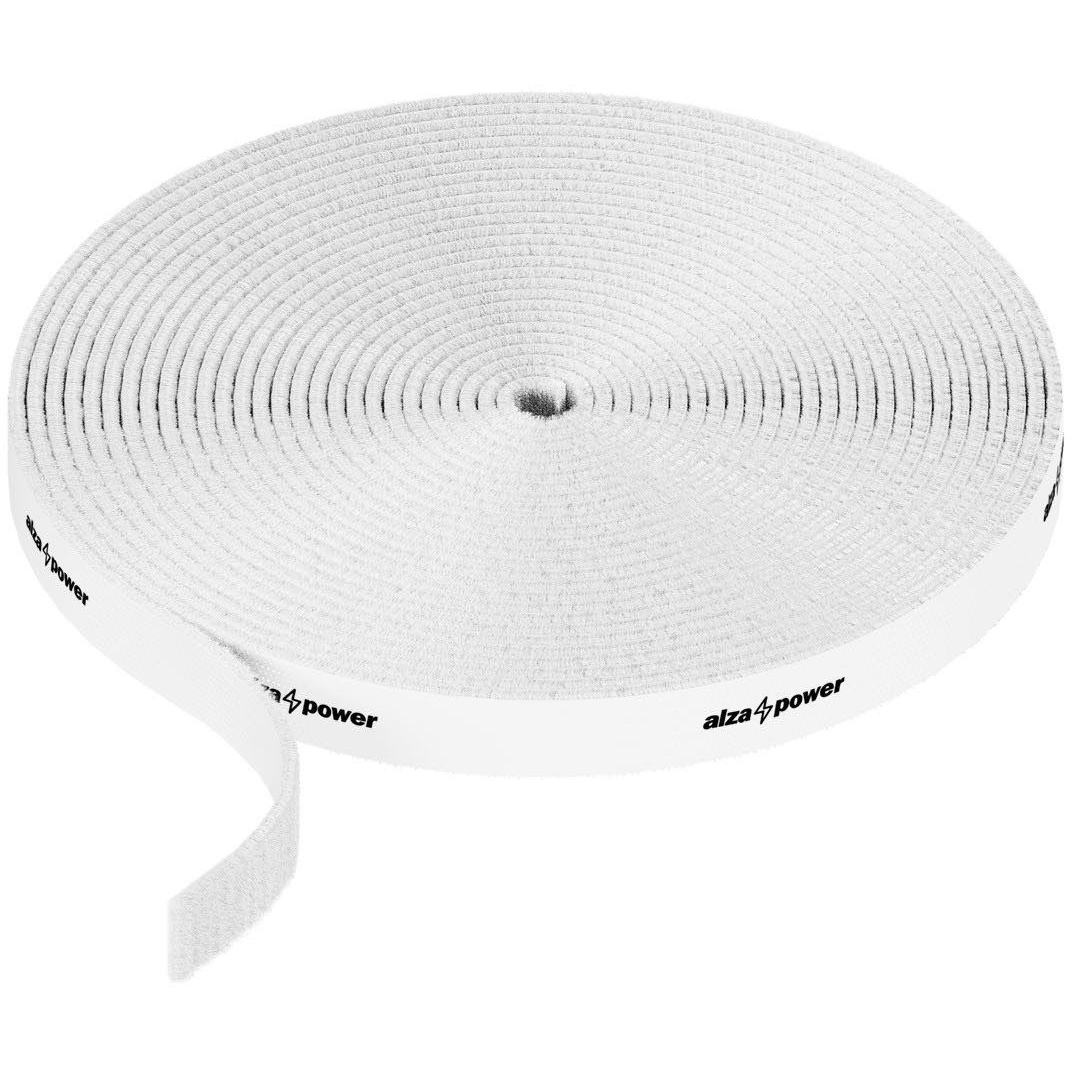 AlzaPower VelcroStrap+ Roll 3 m, fehér (APW-COGRS3W)