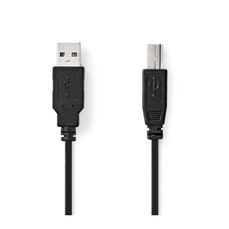 Nedis CCGL60100BK20 USB-A apa - USB-B apa Adatkábel (CCGL60100BK20)
