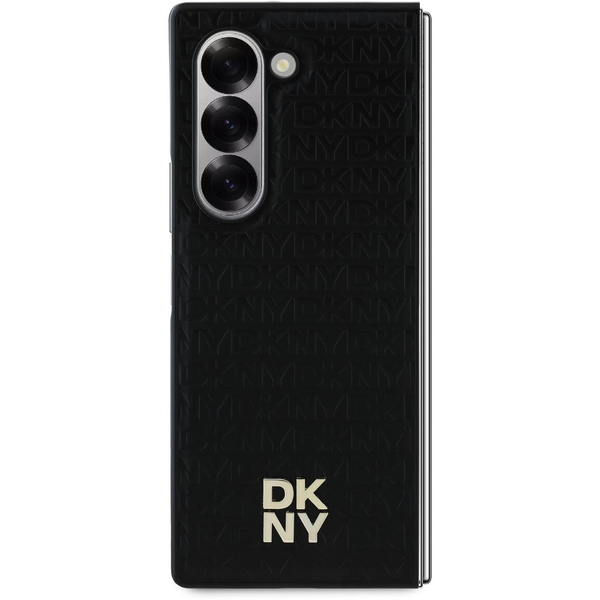 DKNY PU Leather Repeat Pattern Stack Logo MagSafe Samsung Galaxy Z Fold6 Black tok