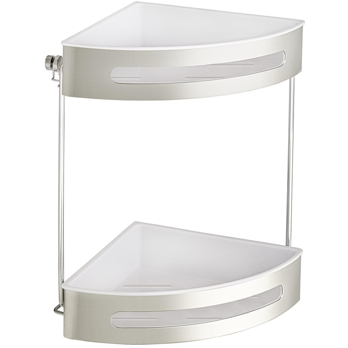 WENKO Premium Plus Kétszintes sarokpolc, fúrásmentes, fémesen fényes (z22782100)