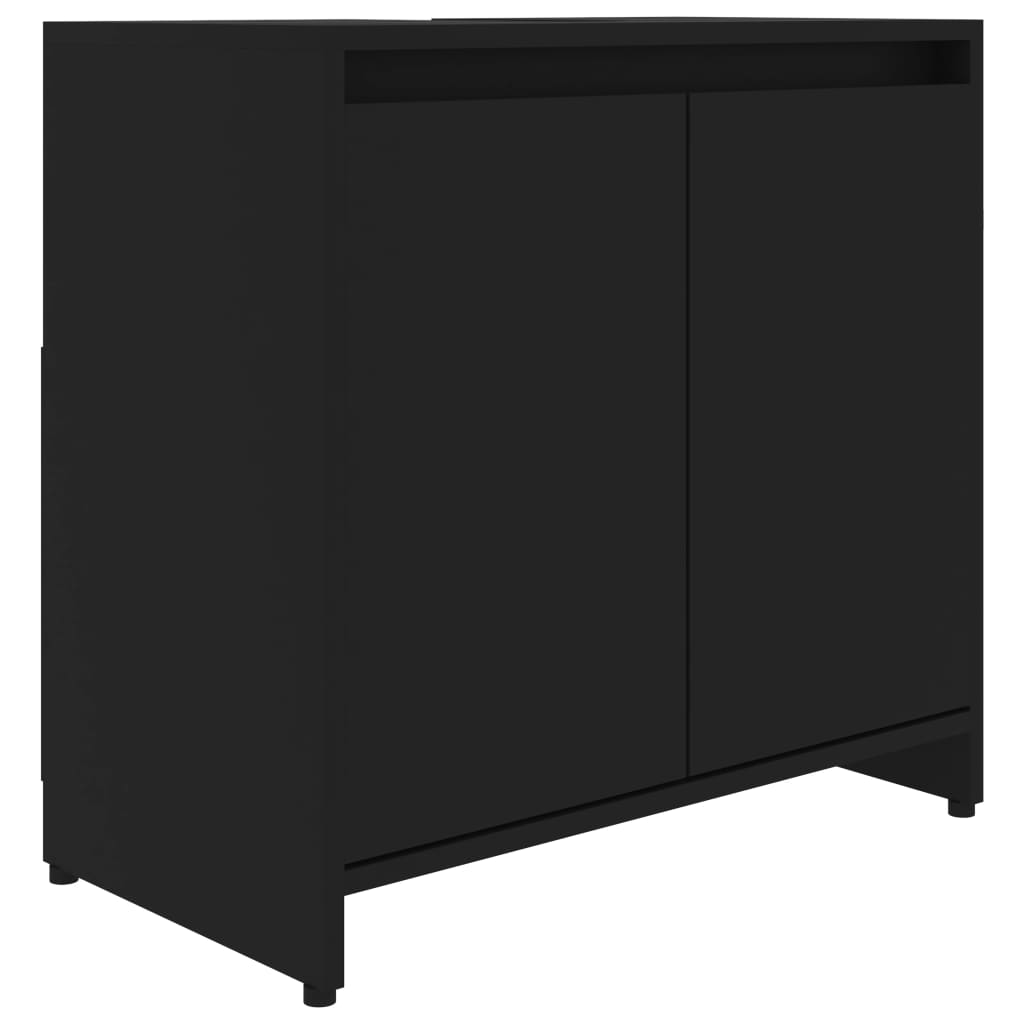 fekete forgácslap fürdőszobaszekrény 60 x 33 x 61 cm (802643)