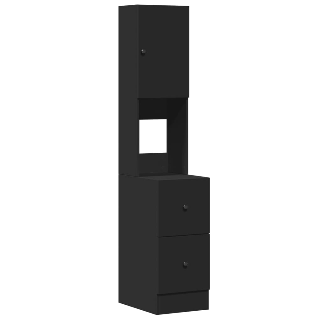 fekete szerelt fa konyhaszekrény 35 x 50 x 180 cm (840759)