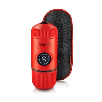 Wacaco Nanopresso piros hordozható kávéfőző őrölt kávéhoz + kemény védőtok (WNANO-LR+C) (WNANO-LR+C)