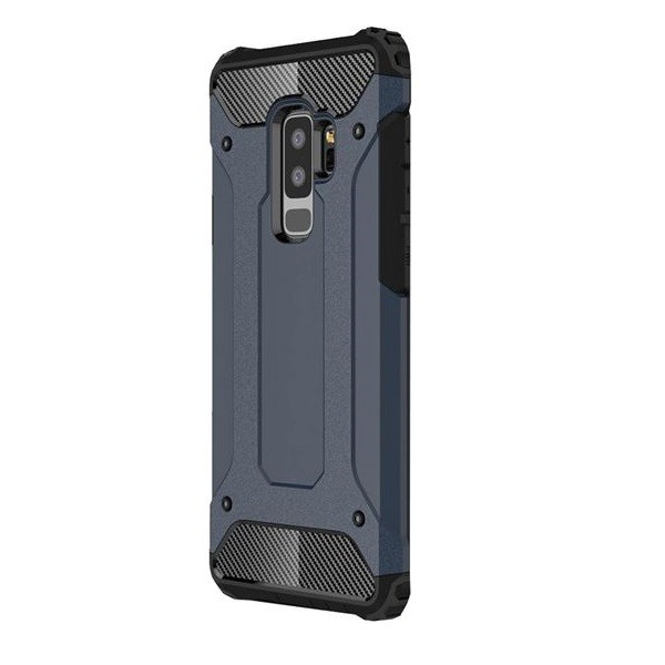 Huawei P40, Műanyag hátlap védőtok, Defender, fémhatású, sötétkék (87495)