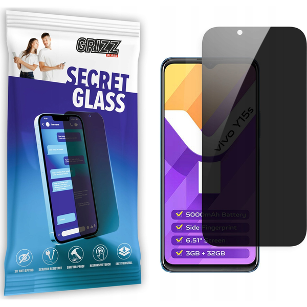  GrizzGlass Szkło prywatyzujące GrizzGlass SecretGlass Vivo Y15s