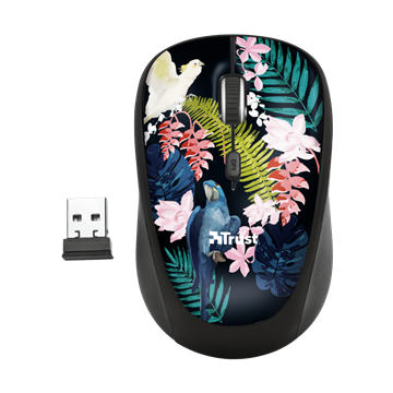 Trust Yvi Wireless Optikai Egér 1600 DPI Papagáj (23387)