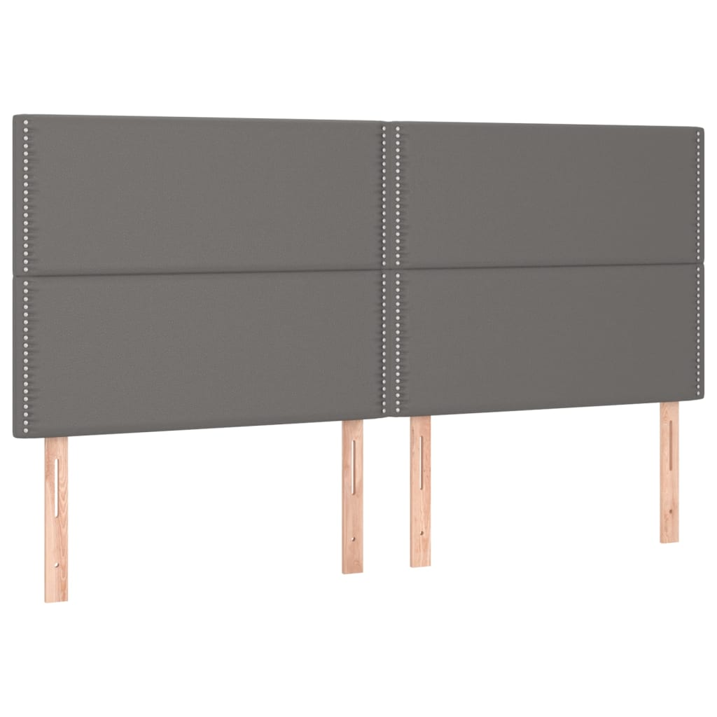 4 db szürke műbőr fejtámla 90x5x78/88 cm (3116298)