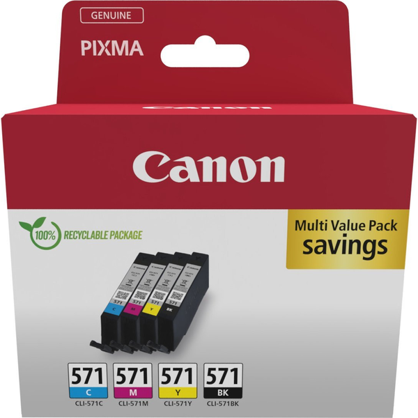 Canon 0386C009 atramentová náplň 4 kusov Originál Čierna, Azúrová, Purpurová, Žltá