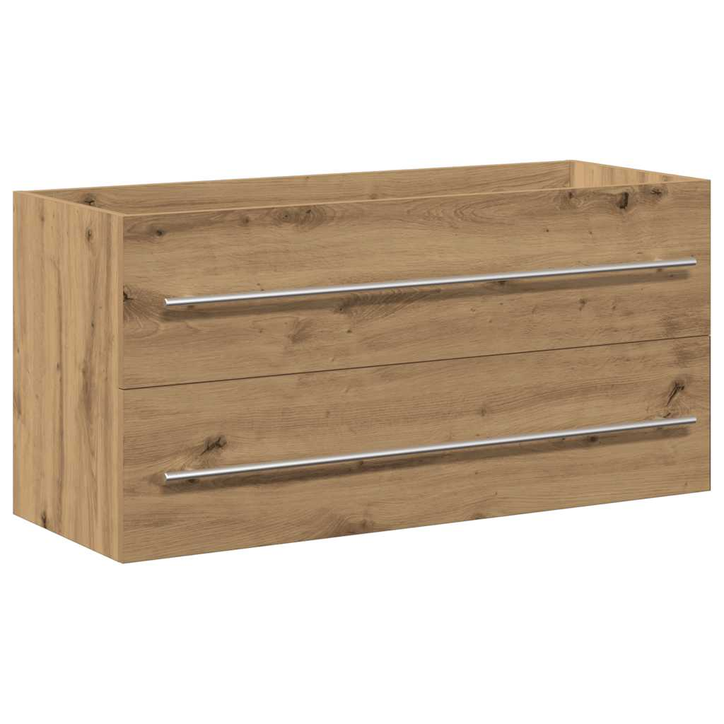 kézműves tölgy színű szerelt fa mosdószekrény 100x38,5x48 cm (862537)