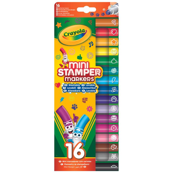 Crayola Mini mintázó filctoll készlet - Vegyes színek (16 db / csomag)