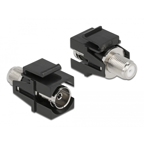Keystone Modul IEC Buchse zu F Buchse schwarz