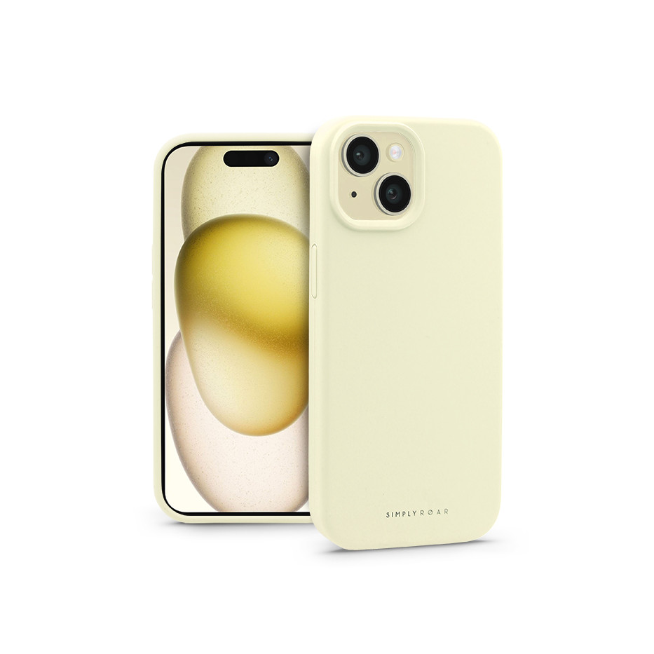 Apple iPhone 15 szilikon hátlap - Roar Cloud Skin - sárga (KC0870)