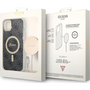 Калъф за телефон Guess за iPhone 14 Plus с безжично зарядно и кабел, Silicon, Magsafe, черен