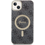 Калъф за телефон Guess за iPhone 14 Plus с безжично зарядно и кабел, Silicon, Magsafe, черен