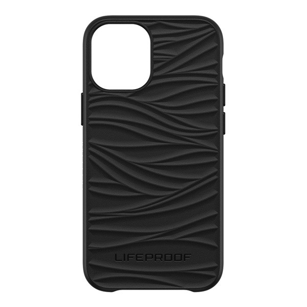 LIFEPROOF WAKE műanyag telefonvédő (szilikon belső, ütésálló, környezet barát, hullám minta) FEKETE [Apple iPhone 12 mini] (5996591010533)