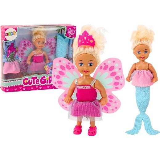 Lean Toys 2 db 1-Ben Mini Baba Sellő Tündérfarok Szárnyak