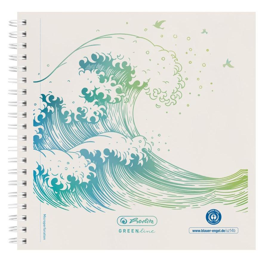 Herlitz GREENline 100 lapos 14,8x14,8 pontrácsos spirálfüzet (50033515)
