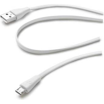 Cellularline USBDATACMICROUSBW USB-kabel USB 2.0 1 m USB A Micro-USB B Hvid
