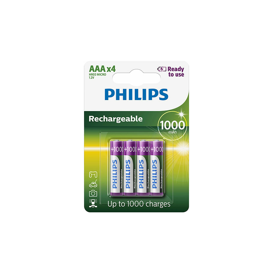Philips újratölthető AAA elem 4db (R03B4RTU10/10) (R03B4RTU10/10)