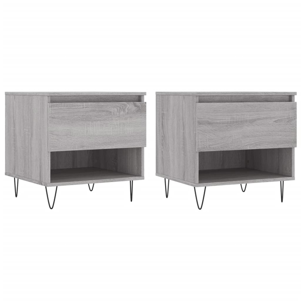 2 db szürke sonoma szerelt fa dohányzóasztal 50 x 46 x 50 cm