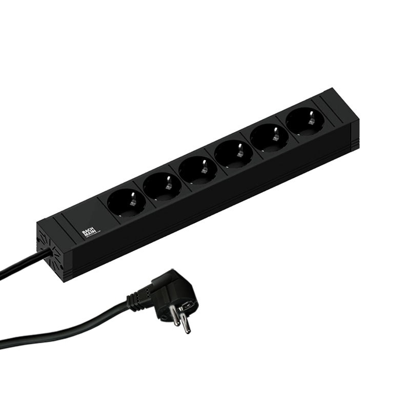 Bachmann Connect Line Elosztó 6 aljzatos 2m - Fekete (420.0018)