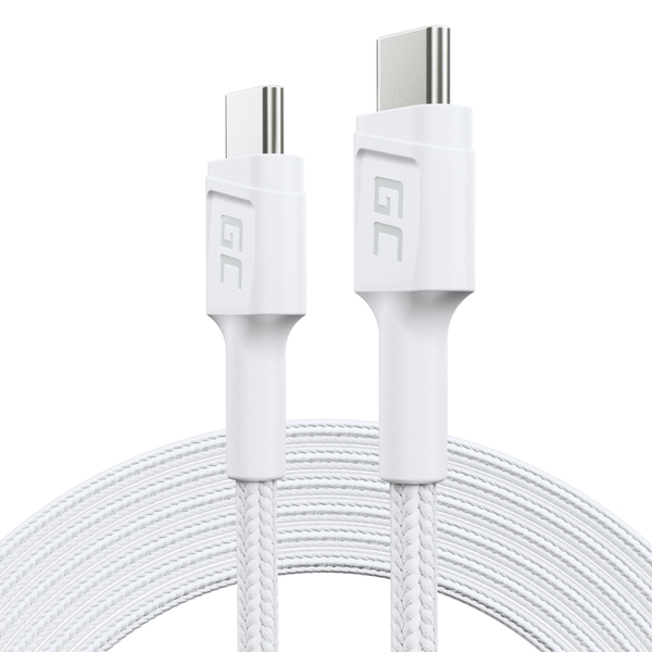 Kabel Bílý Green Cell Typ USB-C - USB-C 2m