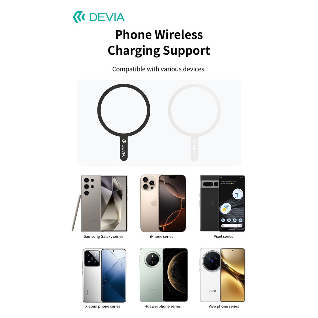 Devia fém ellenlapka darab MagSafe mágneses autós tartóhoz - 2 db/csomag - fekete, fehér (ST124936)