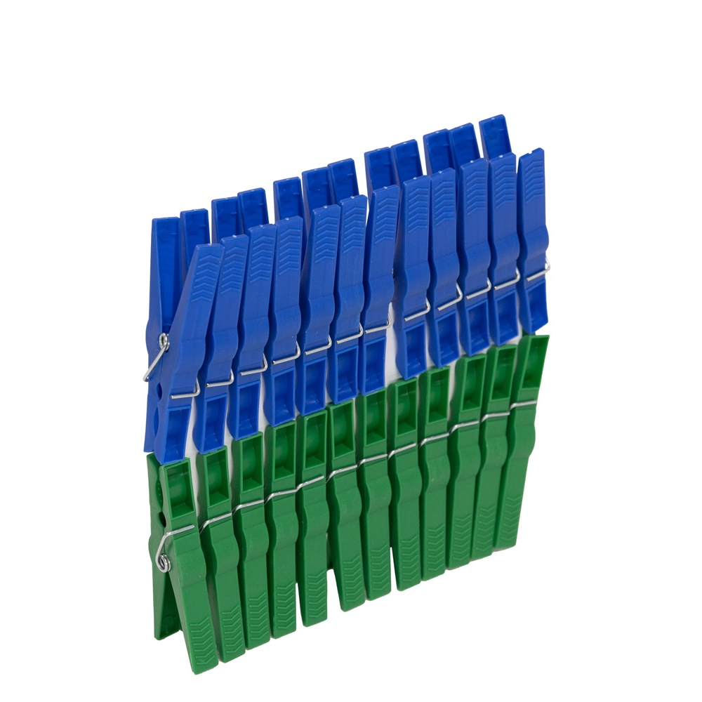 Flair 60936 Műanyag ruhcsipesz készlet 80mm - Kék/Zöld (24db/csomag) (60936)
