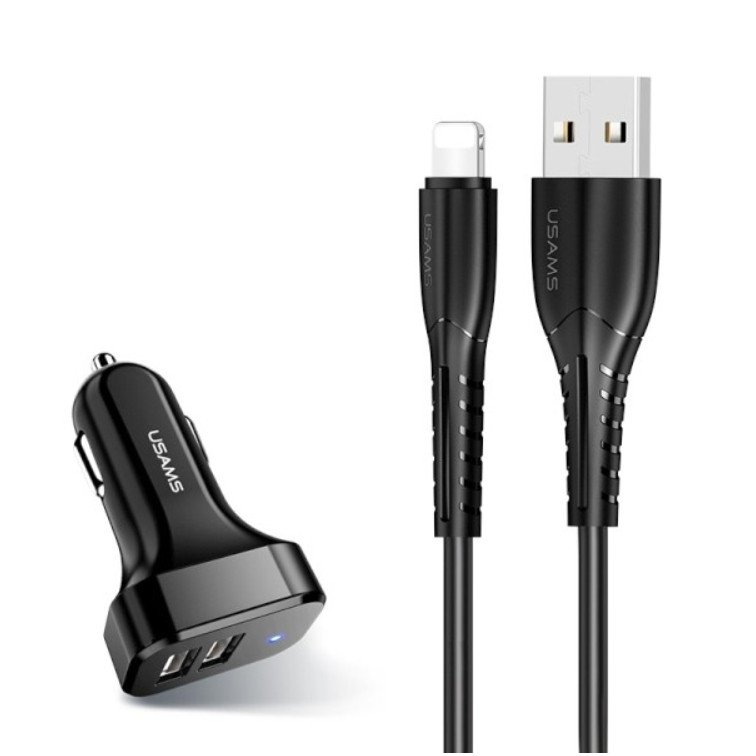 USAMS C13 NTU35LC Autós 2xUSB-A töltő (5V / 2.1A) (NTU35LC13TZ)