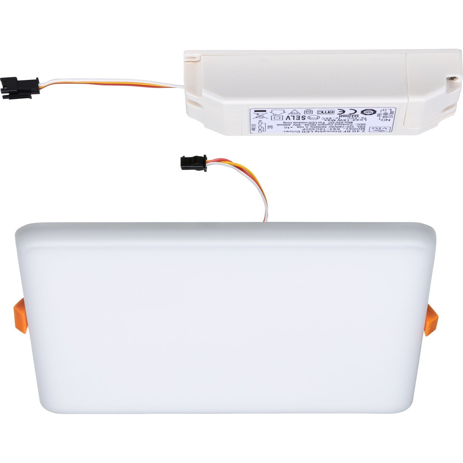 Paulmann 95379 Veluna Varifit LED panel, négyzet, white switch, üveg, 3000K-6500K változtatható, beépített LED, 1500 lm, IP44 (PL95379)