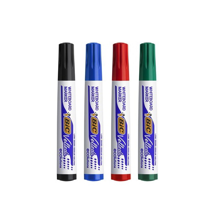 BIC Velleda ecolutions 1.4mm Flipchart- és táblamarker készlet - Vegyes színek (4 db / csomag) (8757151)