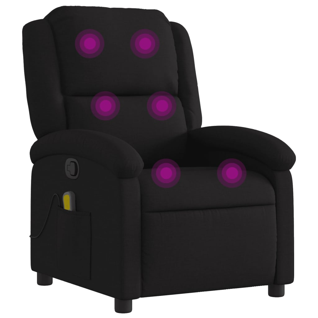 fekete szövet dönthető masszázsfotel (371765)