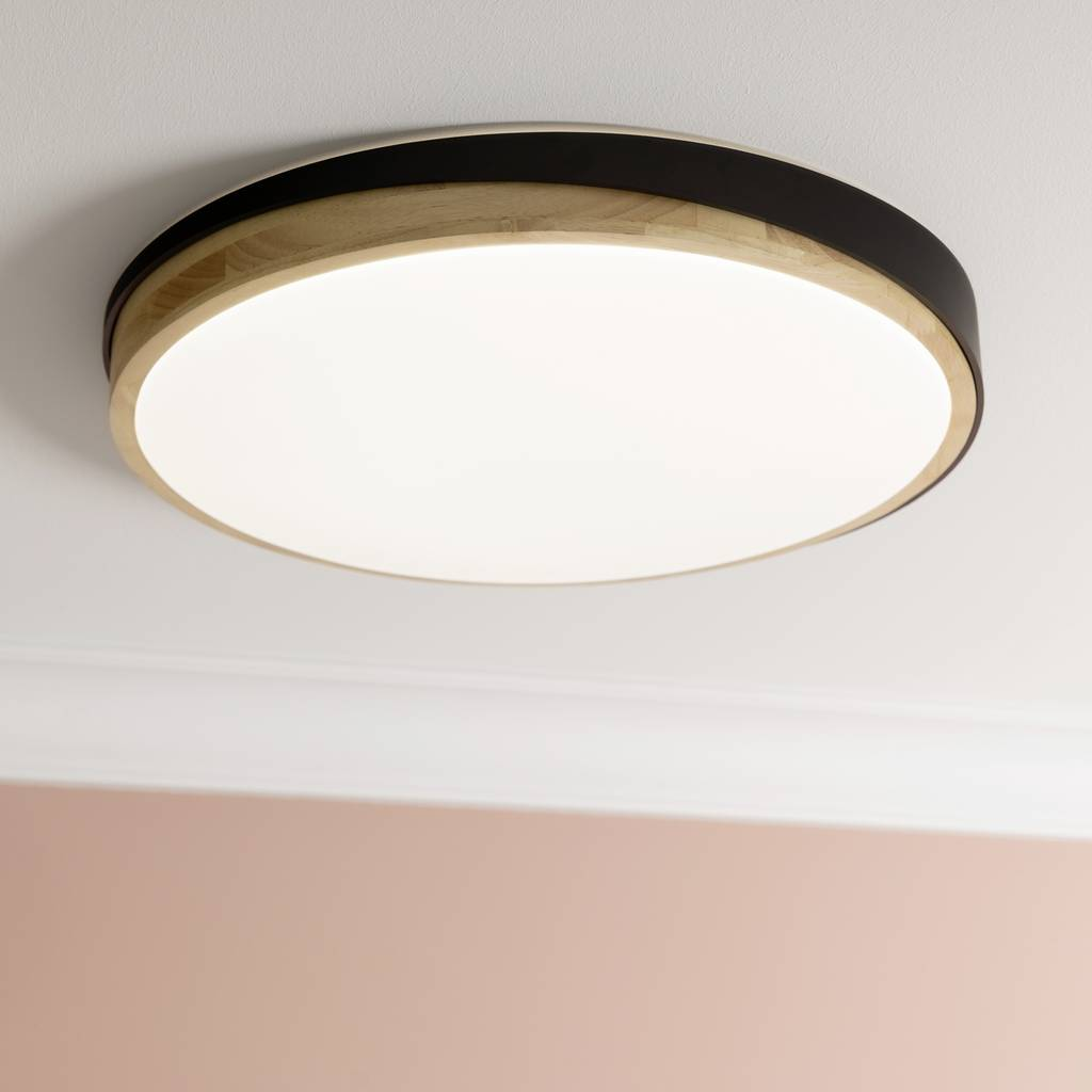 Brilliant Baarlo LED-es mennyezeti lámpa LED Fixen beépített LED-es 36 W Fekete (matt), Fa (G80846/76) (G80846/76)