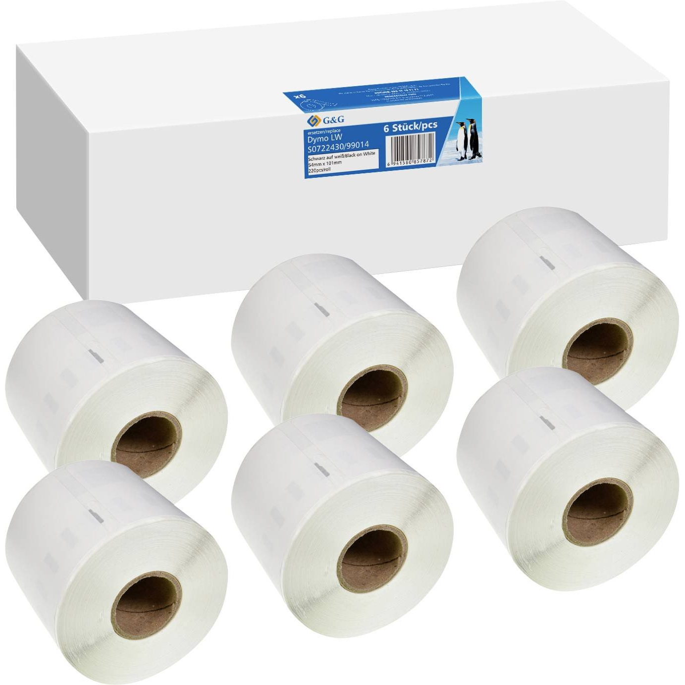 G&G Etikettek 54 x 101 mm 6 db BM-D-G-99014-6 Cím etikett (RL-D-99014T-BK/WT-54MM101MM-6)