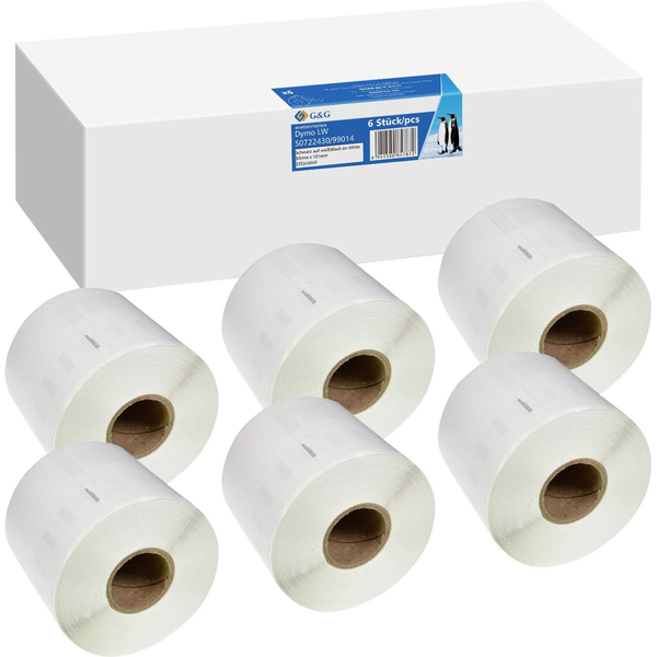 G&G Etiketten 6x 220 Stück DYMO 99014/ s0722430 54 x 101mm
