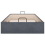 Ottomán ágykeret matrac nélkül Sötétszürke 100x200 cm bársony