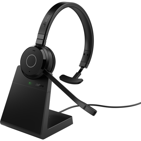 Jabra Evolve 65 TE Headset Kabel & trådløs Kontor/Callcenter USB Type-A Bluetooth Opladningsstativ Sort