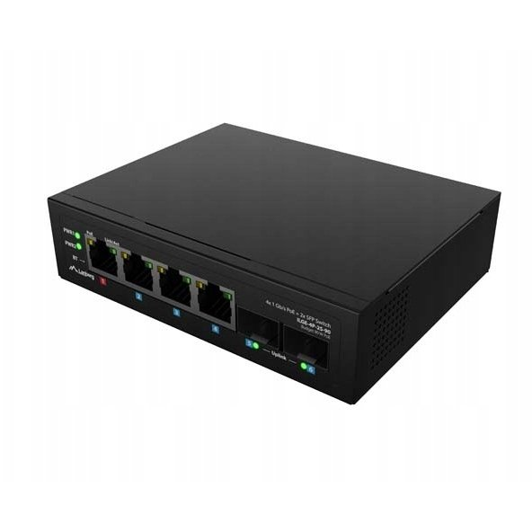 LANBERG Ipari Gigabit PoE switch 4x PoE 2x SFP 90W ILGE-4P-2S-90