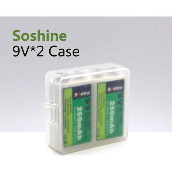 Soshine SBC-018 Elemtartó doboz Cellaszám: 2 9 V-os (H x Sz x Ma) 54 x 52 x 19 mm