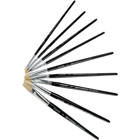 Pulse No. 14 Lapos tehénszőr ecset készlet festett fanyéllel (220218)