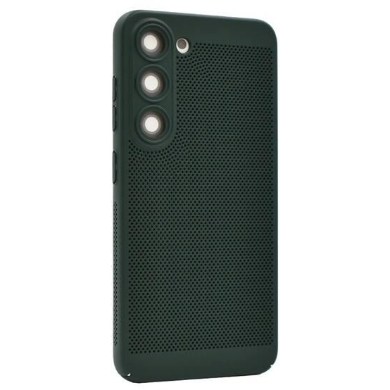 Gigapack Samsung Galaxy S23 (SM-S911) légáteresztő, lyukacsos műanyag tok sötétzöld (GP-142664) (GP-142664)