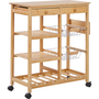Beliani Wózek kuchenny jasne drewno MORINO