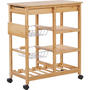 Beliani Wózek kuchenny jasne drewno MORINO