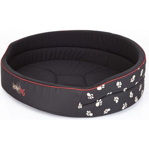 Hobbydog Foam Bed - Black with Paws R6
