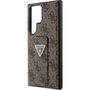 Guess GUHCS24LPGS4TDW S24 Ultra S928 Barna Keménytok Grip Stand 4G Triangle Strass