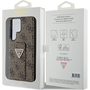 Guess GUHCS24LPGS4TDW S24 Ultra S928 Barna Keménytok Grip Stand 4G Triangle Strass