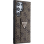 Guess GUHCS24LPGS4TDW S24 Ultra S928 Barna Keménytok Grip Stand 4G Triangle Strass